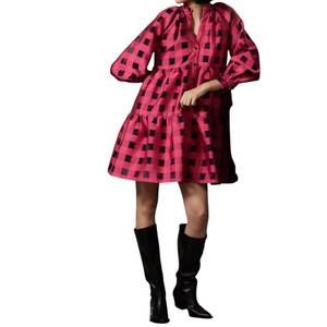 NEW EMILY LOVELOCK lucy dress in crimson